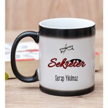 Hediye Dükkanı Kişiye Özel Sekreter Baskılı Sihirli Kupa Bardak