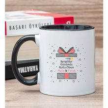 Hediye Dükkanı Kişiye Özel Sevgililer Günü Hediyesi Siyah Kupa