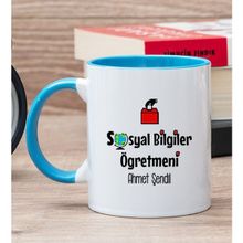 Hediye Dükkanı Kişiye Özel Sosyal Bilgiler Öğretmeni Mavi Kupa