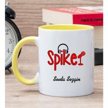 Hediye Dükkanı Kişiye Özel Spiker Sarı Kupa Bardak