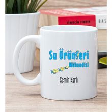 Hediye Dükkanı Kişiye Özel Su Ürünleri Mühendisi Beyaz Kupa Bardak