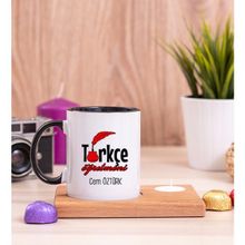 Hediye Dükkanı Kişiye Özel Türkçe Öğretmeni Ahşap Altlıklı Mumlu Siyah Kupa
