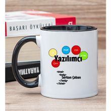 Hediye Dükkanı Kişiye Özel Yazılımcı Siyah Kupa Bardak