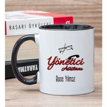 Hediye Dükkanı Kişiye Özel Yönetici Asistanı Siyah Kupa Bardak