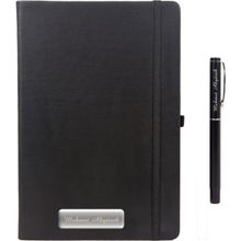Hediye Rengi 45110 İsme Özel Lastikli Siyah​ Siyah Kalem ve Defter Seti