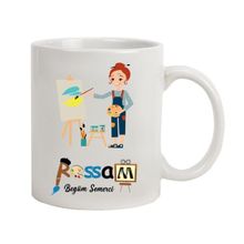 Hediye Rengi İsme Özel Kadın Ressam Temalı Kupa Bardak