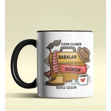 Hediye Zengini Kişiye Özel Babalar Günün Kutlu Olsun Tasarımlı Beyaz Kupa