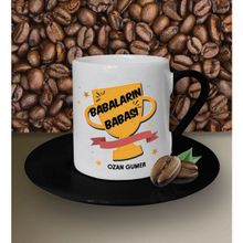 Hediye Zengini Kişiye Özel Babaların Babası Temalı Siyah Kahve Fincanı