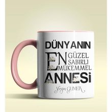 Hediye Zengini Kişiye Özel Dünyanın En Güzel Annesi Temalı Pembe Kupa Bardak