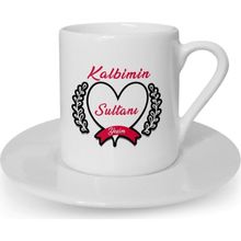Hediye Zengini Kişiye Özel Kalbimin Sultanı Tasarımlı Beyaz Kahve Fincanı