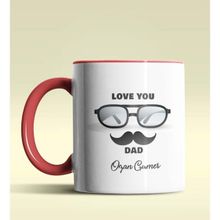 Hediye Zengini Kişiye Özel Love You Dad 2 Tasarımlı Kırmızı Kupa Bardak