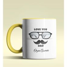Hediye Zengini Kişiye Özel Love You Dad 2 Tasarımlı Sarı Kupa Bardak