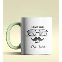 Hediye Zengini Kişiye Özel Love You Dad 2 Tasarımlı Yeşil Kupa Bardak