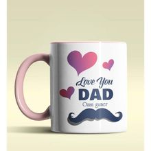 Hediye Zengini Kişiye Özel Love You Dad Tasarımlı Pembe Kupa Bardak