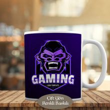 HEDIYELIK-1360 Gaming Yazılı Hırslı Goril Basılı Kupa Bardak