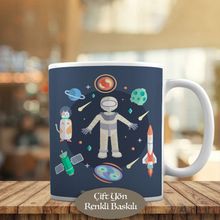 HEDIYELIK-4049 Gezegenler Roketler ve Astronot Kupa Bardak
