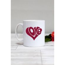 Hedizu Love Kalp Sevgiliye Hediye Beyaz Kupa
