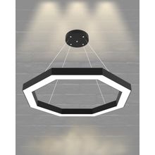 Hegza Lighting Octagon Ayarlanabilir Sarkıt Siyah 4000K Doğal Beyaz Modern Led Avize