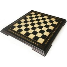 Helena Wood Art 59x59 cm El Yapımı Masif Ahşap Sedefli Satranç Tablası