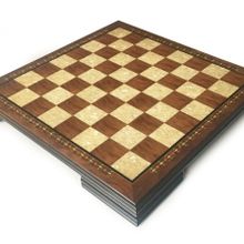 Helena Wood Art Kızıl El Yapımı Ahşap Satranç Tablası