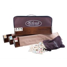 Helena Wood Art Sade Oval El Yapımı Masif Ahşap Okey Takımı