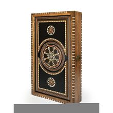 Helena Wood Siyah Art Genius El Oyması Ahşap Tavla Seti
