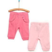 HelloBaby Basic Kız Bebek Fırfırlı Cepli Pembe 2'li Patiksiz Alt