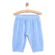 HelloBaby Basic Paça Lastikli Erkek Bebek Mavi Kadife Eşofman Alt