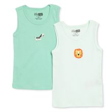 HelloBaby Erkek Bebek 2li Atlet Dinozor Baskılı Bisiklet Yaka Sleeveless - Yeşil