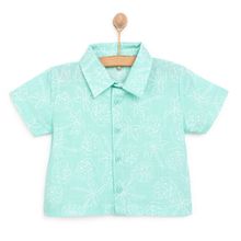 HelloBaby Erkek Bebek Gömlek Aqua Dream Modelli Yaka Kısa Kol Karışık Renkli - Mint