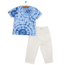 HelloBaby Tropical Party Erkek Bebek Mavi T-shirt ve Pantolon