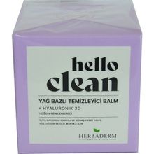 Herbaderm Hello Clean Yüz Dudak ve Göz İçin Yağ Bazlı Hyaluronik 3D 100 ml Temizleyici Balm