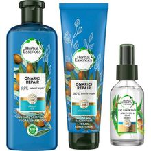 Herbal Essences Vegan Şampuan Onarıcı Argan Yağı 400 ml Herbal Essences Saç Bakım Sprey Yağ Argan Yağı Aloe Onarıcı 100 ml Vegan Saç Bakım Kremi Onarıcı 275 ml Argan Yağı