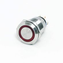 Herbirivar Kalıcı 19 mm 24V Kırmızı Ledli Metal Buton