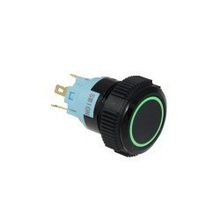 Herbirivar Yaylı 19 mm Yeşil Ledli Plastik Siyah Buton
