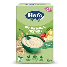 Hero Baby Sütlü 8 Tahıllı Meyveli 400 gr Kaşık Mama