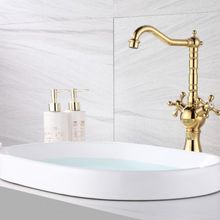 Hesaplı Çarşım Pirinç Gold Rustik Çanak Lavabo Bataryası