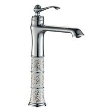 Hesaplı Çarşım Seramik İşlemeli Çanak Krom Lavabo Bataryası