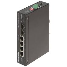 Hikvision DS-3T0506HP-E-HS 4 Port Gigabit 2-SFP 60 W PoE Yönetilemez Endüstriyel Switch