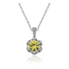 HİLALSHOP ​925 Ayar Gümüş Buğday Sarısı Baget Taşlı Kadın Gümüş Kolye
