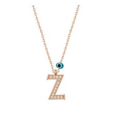 HİLALSHOP 925 Ayar Gümüş Nazar Rose Z Harfi Kadın Gümüş Kolye