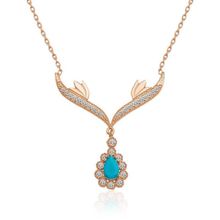 HİLALSHOP 925 Ayar Turkuaz Taşlı Madalyon Kadın Gümüş Kolye