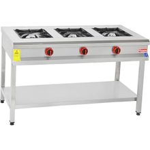 Himaksan Endüstriyel 130x50 cm Lpg Tüplü Taban Raflı 3 Gözlü Ocak