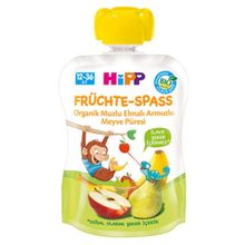 Hipp 12-36 Ay 90 gr Organik Armutlu Muzlu Elmalı Meyve Keyfi