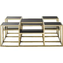 Hitit Dekorasyon Waleska Gold Metal Cam Orta Sehpa