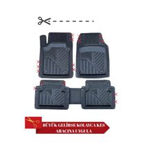 HLP Tüm Araçlara Uyumlu 3D Miami Star Siyah Oto Paspas