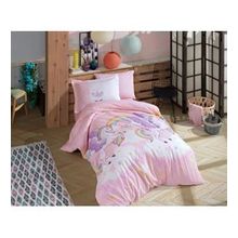 Hobby Magical Pembe Tek Kişilik Poplin Nevresim Takımı