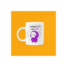 Hobi Shop Garibanın Yüzü Gülür Mü Baskılı Mood Mor Seramik Beyaz Kupa Bardak