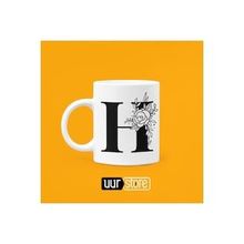 Hobi Shop H Harfi Baskılı Porselen Kupa