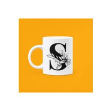 Hobi Shop S Harfi Baskılı Beyaz Seramik Kupa Bardak
